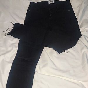 Paige Jeans Womens 26 Black Denim Verdugo Ankle Distressed Classiccore Normcore